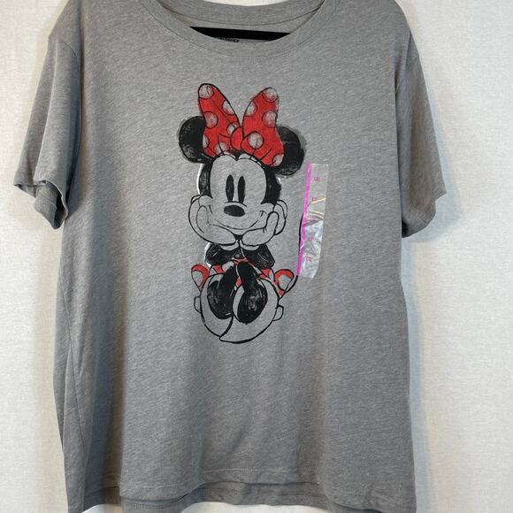 MINNIE MOUSE   Disney T-Shirt Gray Women’s XXL Short Sleeve - Picture 1 of 3